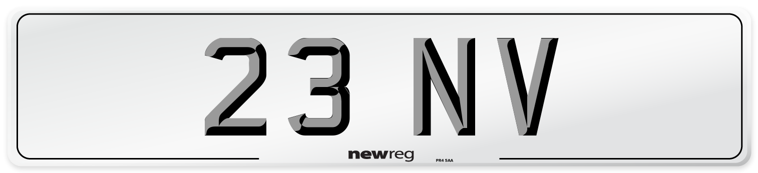 23 NV Number Plate from New Reg